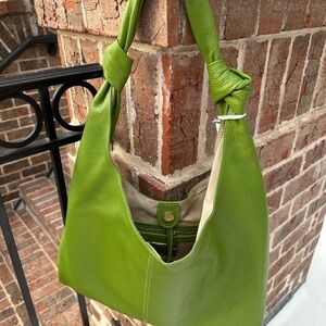Viola Castellani, Italian, Green Leather Hobo Bag, NWT